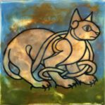Celtic Knot Cat, 5x5, SOLD