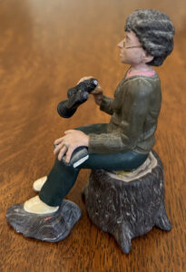 Mom birdwatching, from the left, Fimo