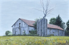 Passing Time: Barn with Wooden Silo